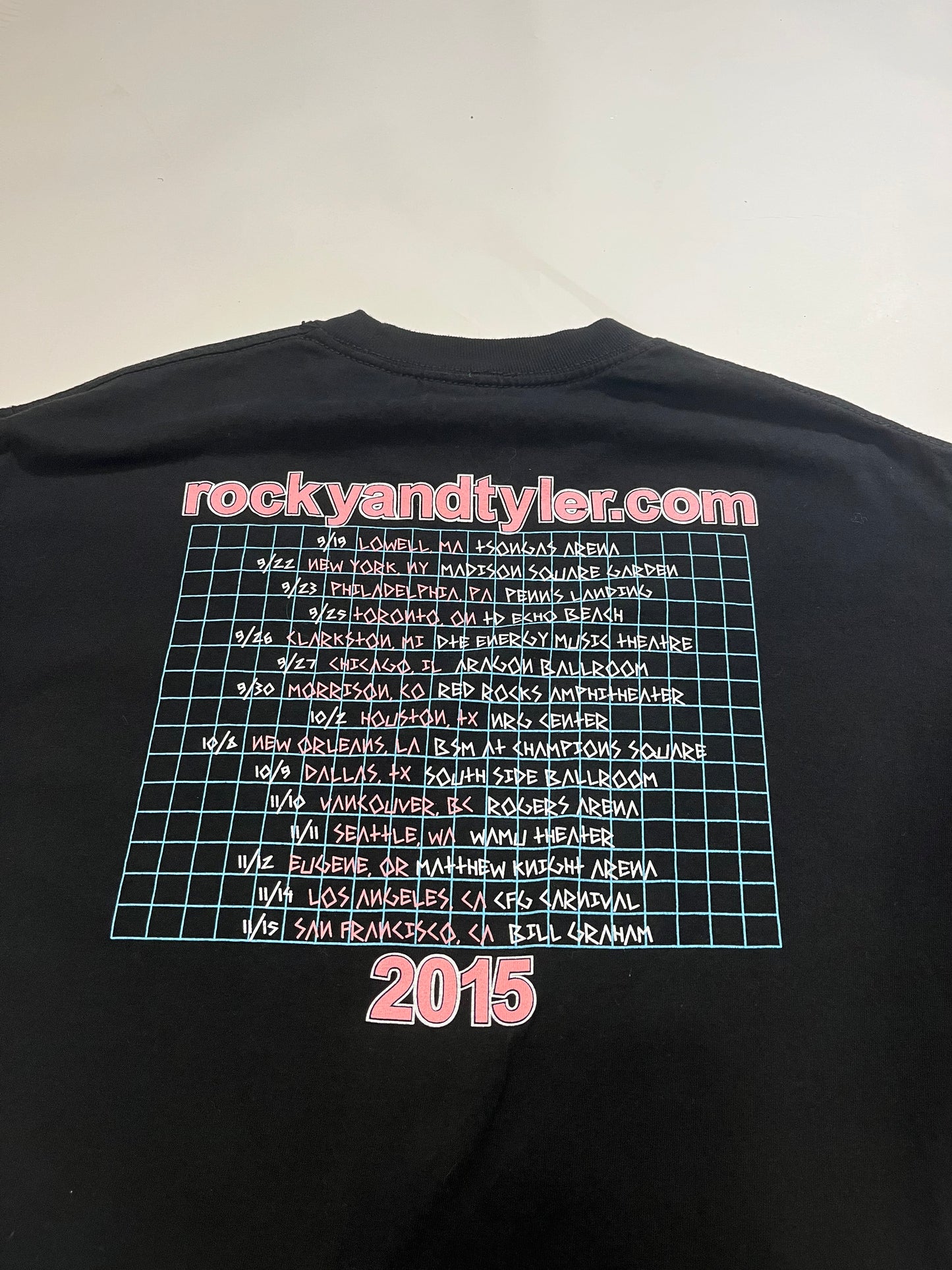 Asap rocky and Tyler the creator 2015 tour tee